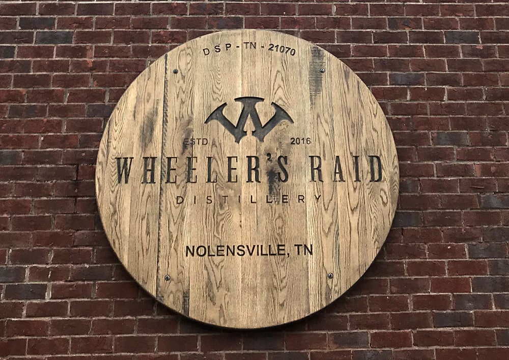 Wheelers Raid Distillery CNC Sign